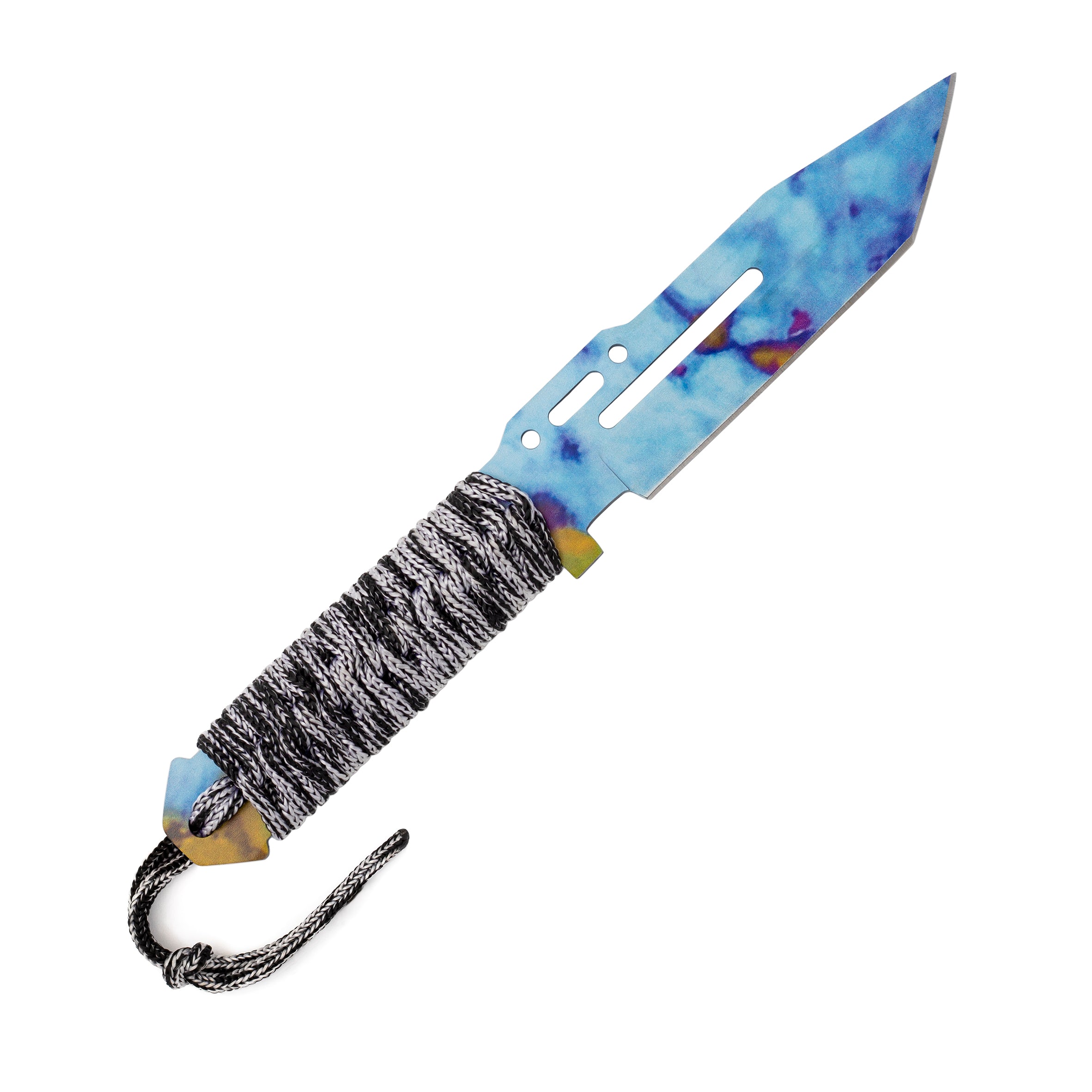 Paracord knife Case Hardened - Blue Gem