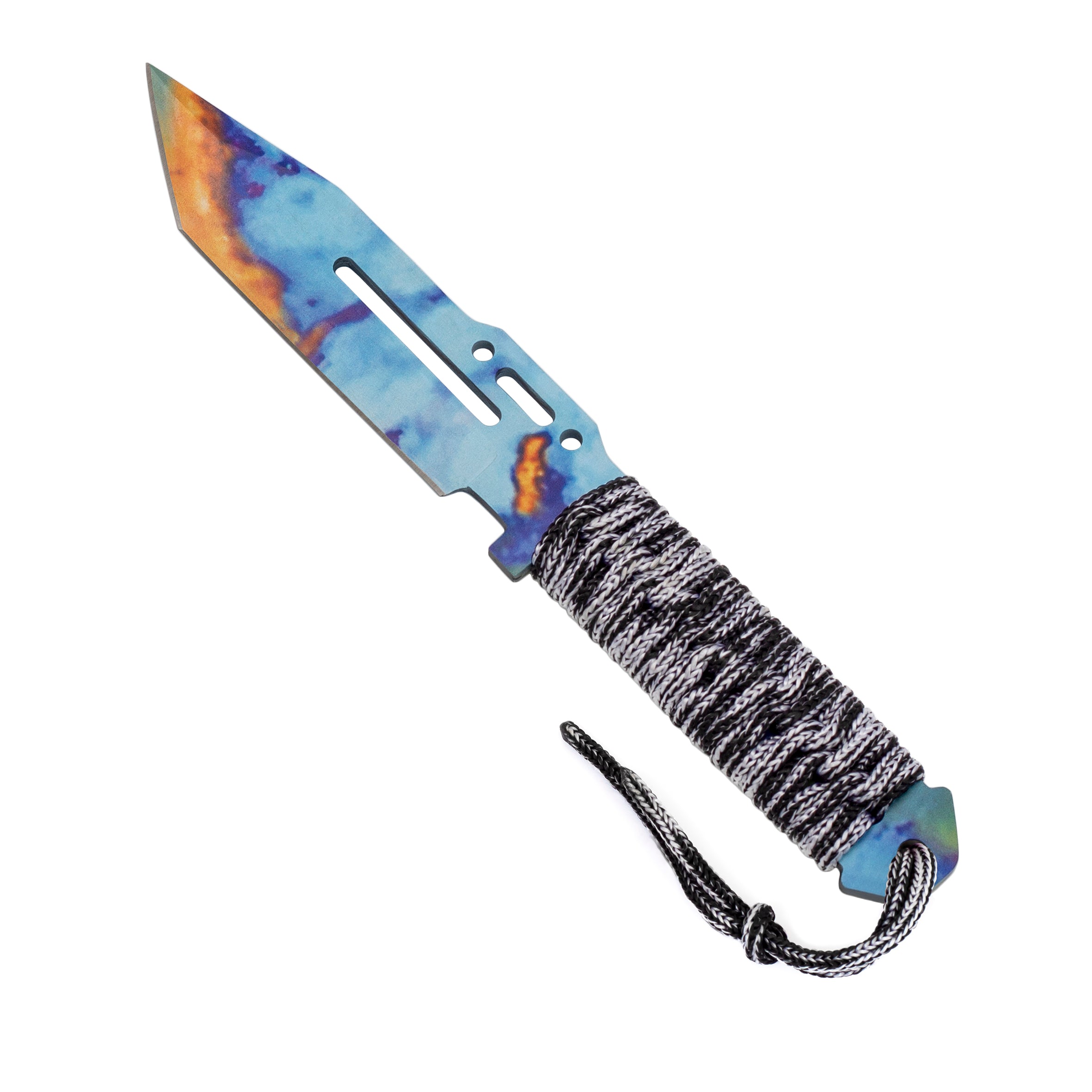 Paracord knife Case Hardened - Blue Gem