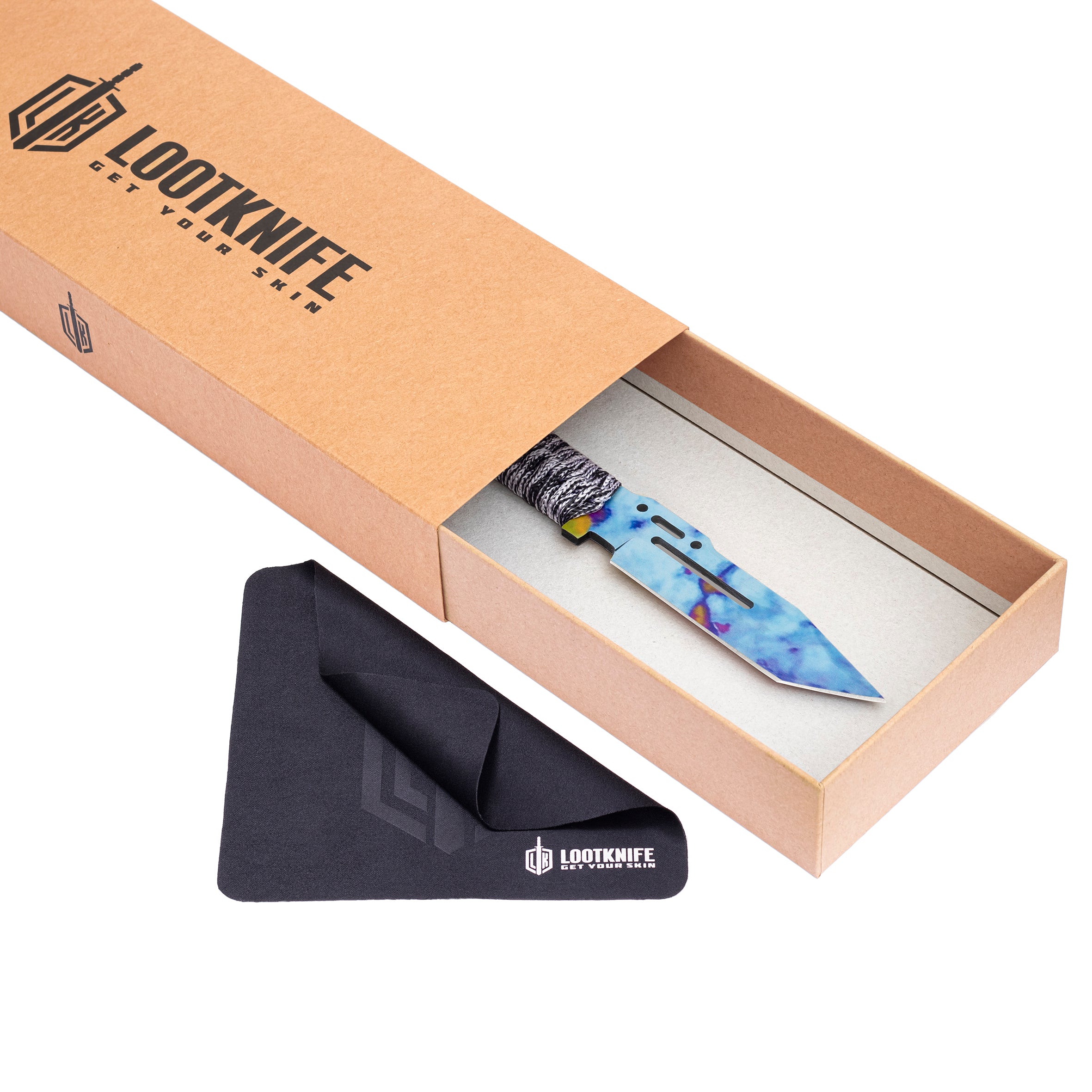 Paracord knife Case Hardened - Blue Gem