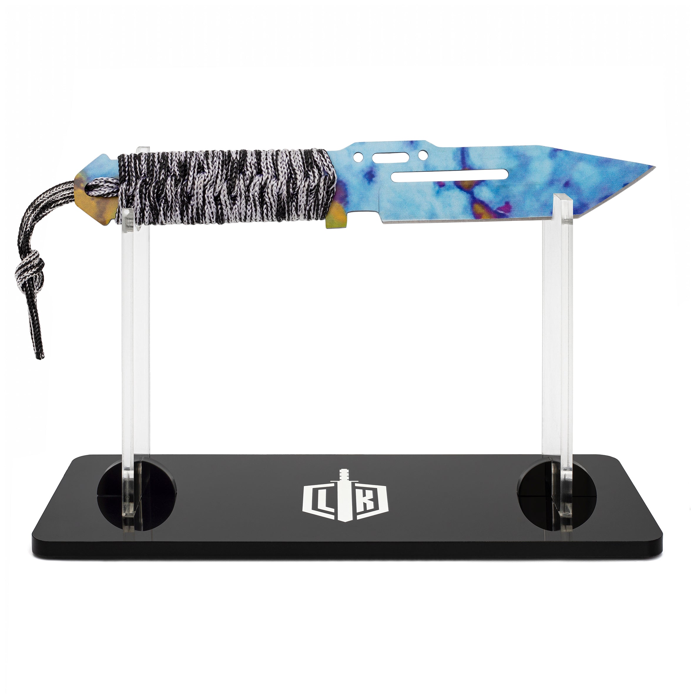 Paracord knife Case Hardened - Blue Gem